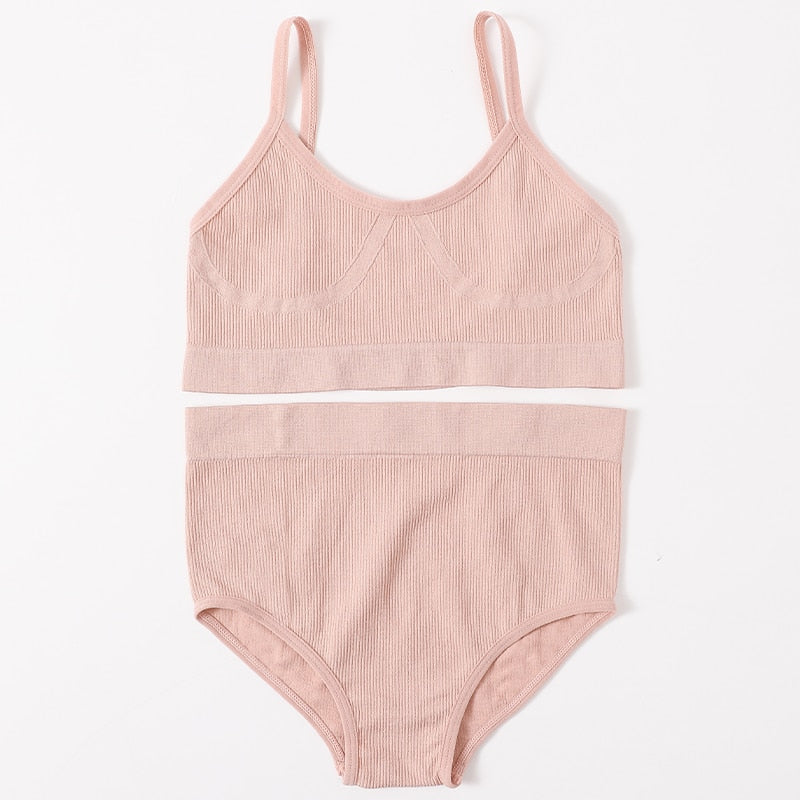 Seamless Low-Back Bralette Set