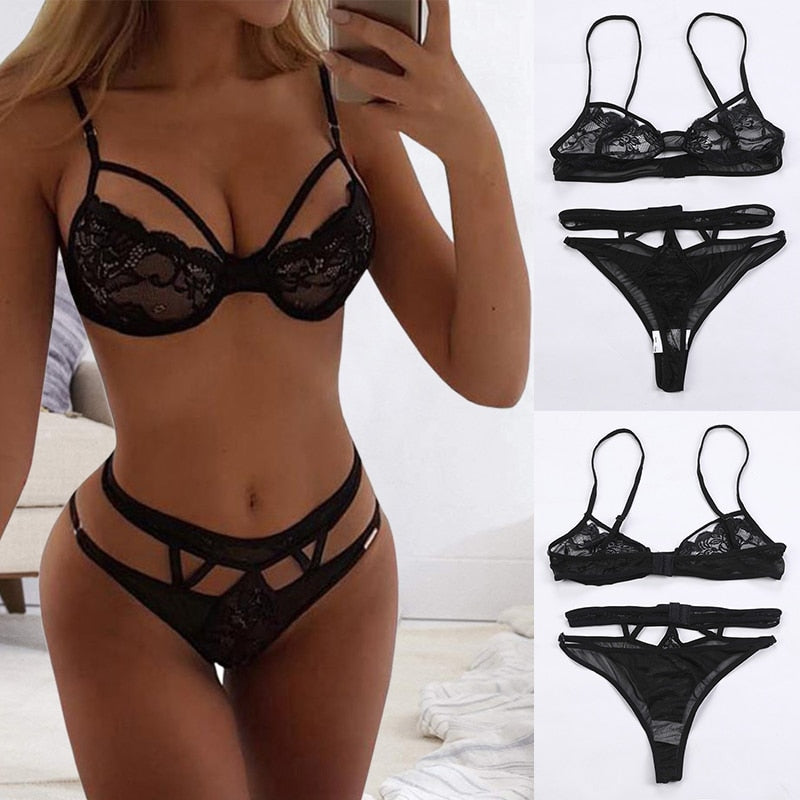 Lace Strap Bikini Set